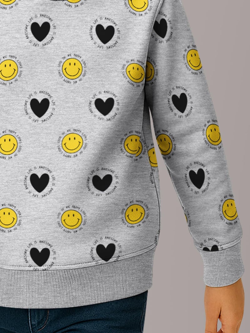 HELLCAT Trendy Cotton Blend Hoodie Sweatshirt for Girls - Pack of 2_Yellow, Grey Melange_3-4Years - Image 5