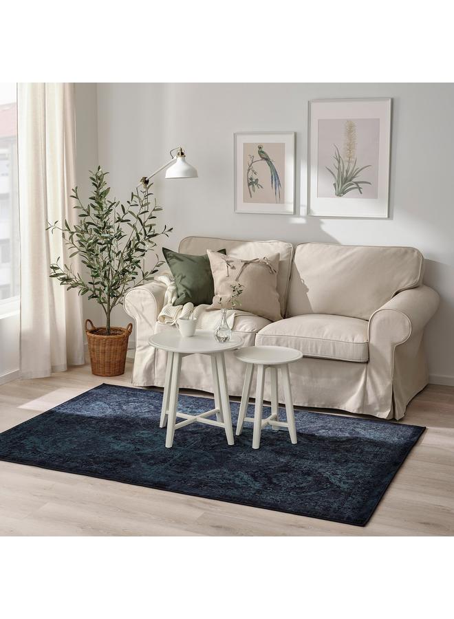 erorex Rug, Low Pile, Dark Blue, 133X195 Cm - Image 3