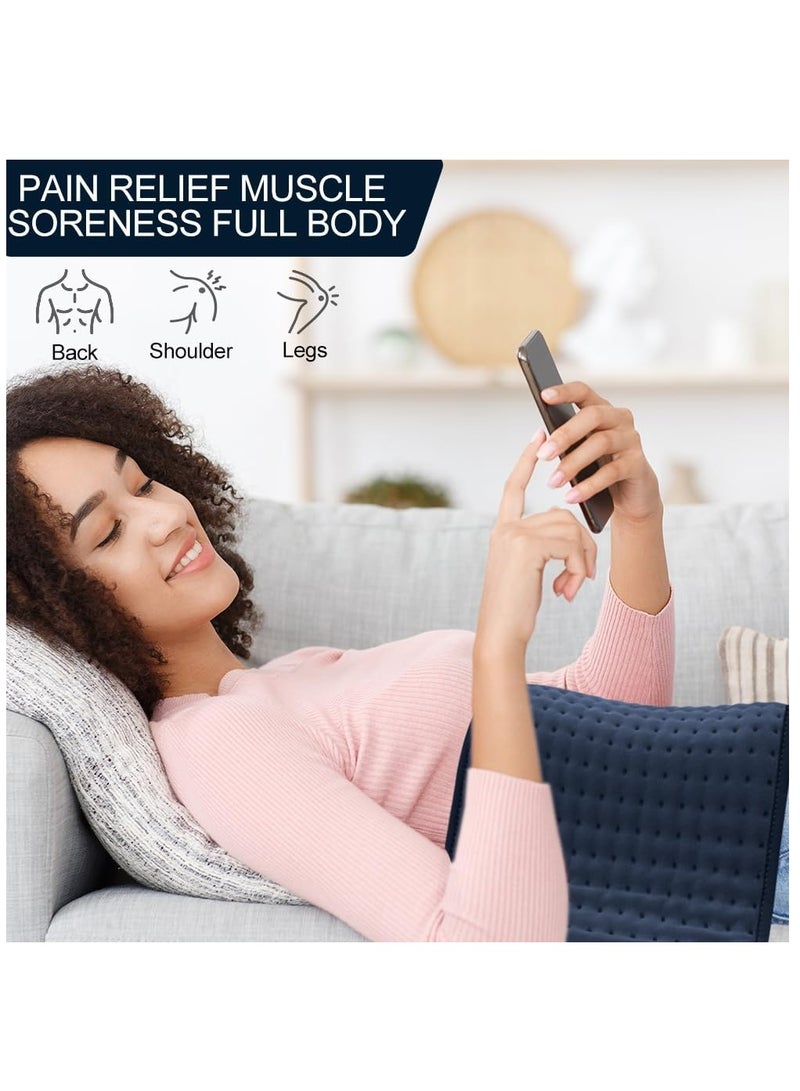 Lowyam Heating pad for Back, Neck, Shoulder, Cramps and Leg Pain Relief,Heating Pad for Back Machine Washable,Moist Dry Heat Options，9 Heat Settings & 4 Timers Auto-off, Machine Washable，Women Men Her Him 12''*24'' - Image 5