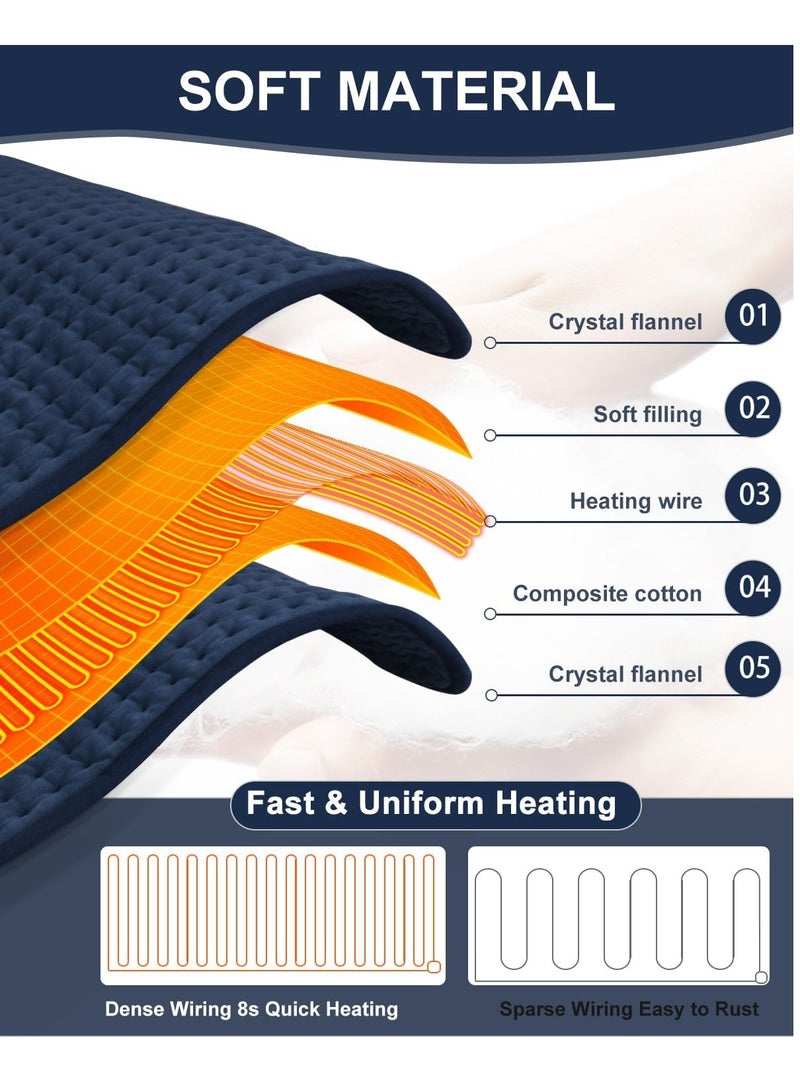 Lowyam Heating pad for Back, Neck, Shoulder, Cramps and Leg Pain Relief,Heating Pad for Back Machine Washable,Moist Dry Heat Options，9 Heat Settings & 4 Timers Auto-off, Machine Washable，Women Men Her Him 12''*24'' - Image 4