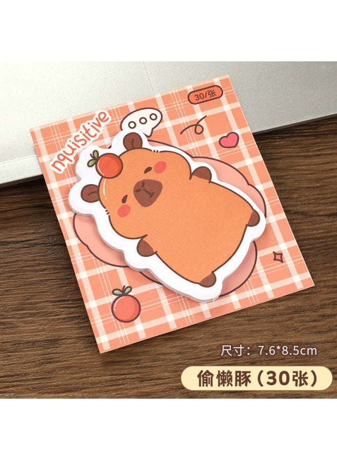 HELPS ملاحظات لاصقة على شكل خاص من كابيبيلا ملاحظات كرتونية إبداعية للطلاب ذات قيمة لونية عالية رسائل ملاحظات وملصقات - Image 1