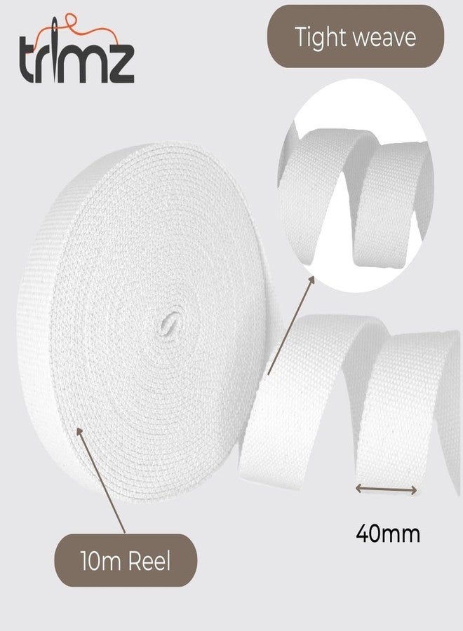 Trimz Trimit 10mtr roll of 40mm White Cotton Webbing, 17 x 17 x 4 cm - Image 4