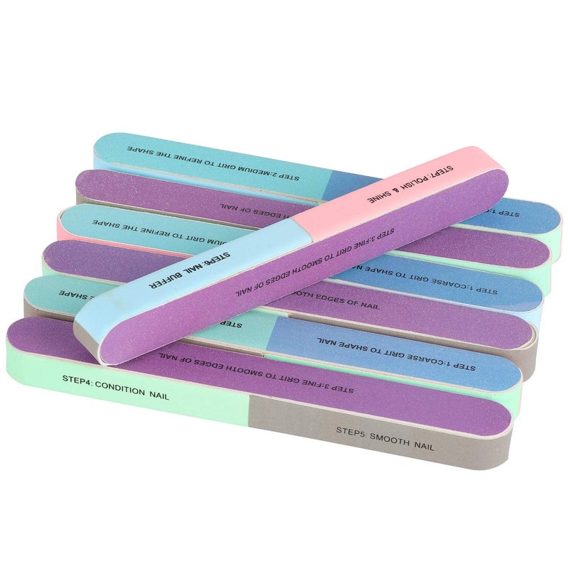 BTYMS 12 Pieces 7 Way Nail Files and Buffers Professional Nail Buffing Files Buffing Block for Shaping Contouring Smoothing Polishing Shining Natural Nails