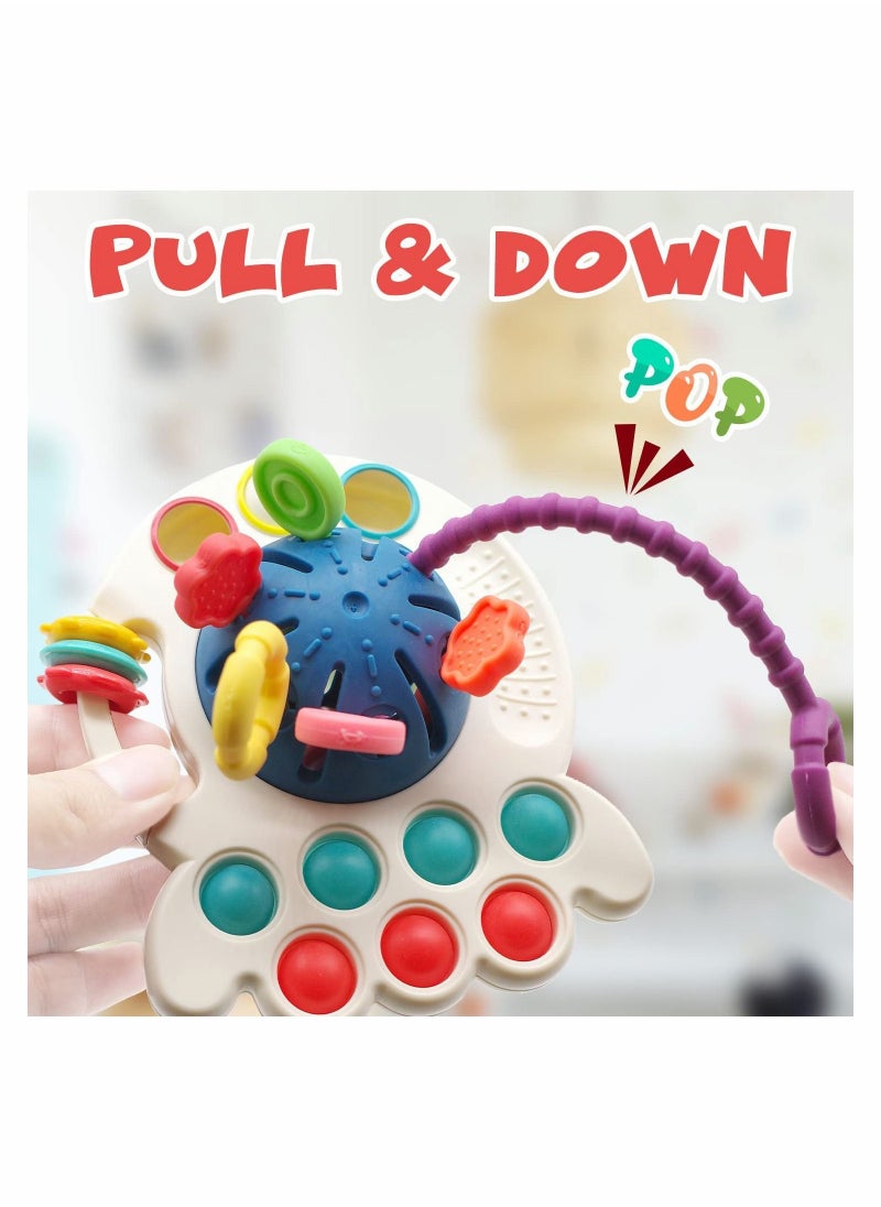 Y&D - Baby Montessori Toys for 18M+, SYOSI Sensory Push and Pull String Toys, Early Learning Activity Teether Toddlers 1-3, Fine Motor Skill Gift Babies (Octopus) - Image 1