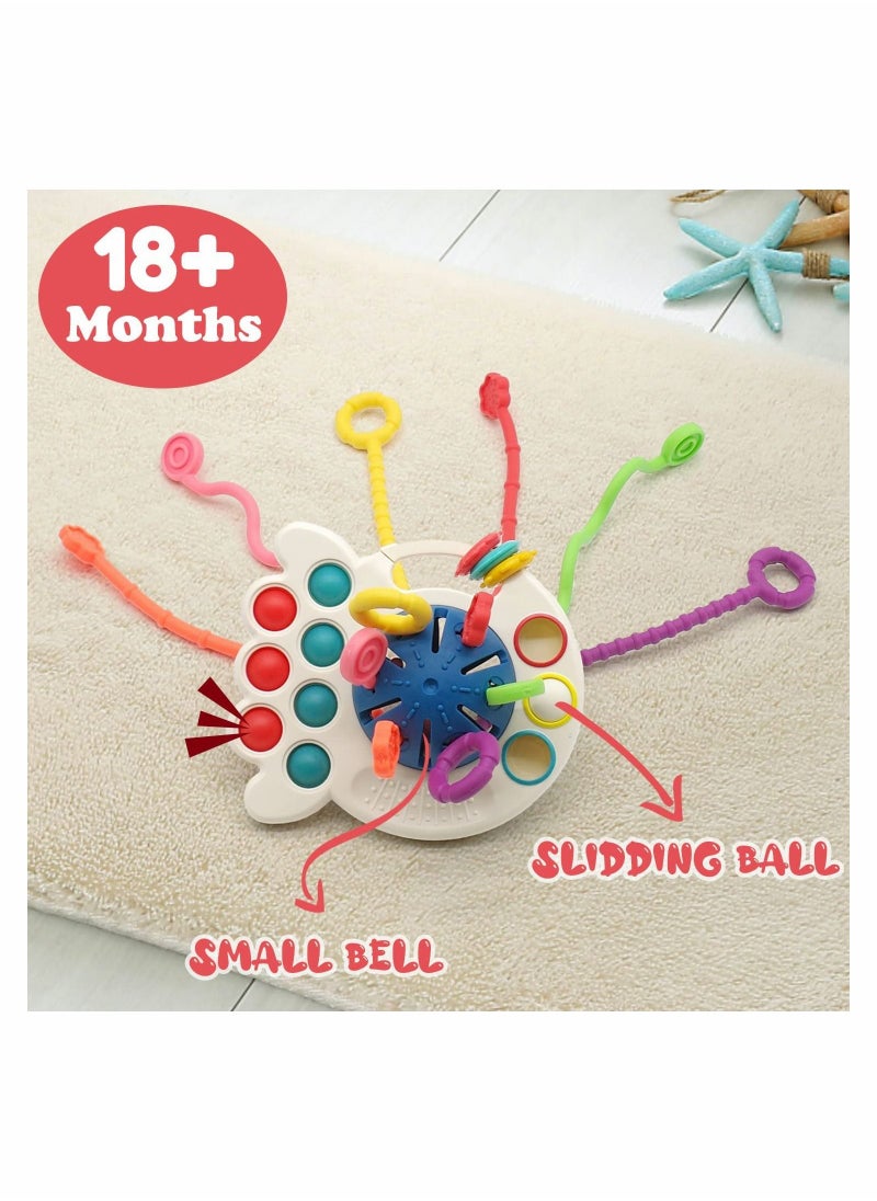 Y&D - Baby Montessori Toys for 18M+, SYOSI Sensory Push and Pull String Toys, Early Learning Activity Teether Toddlers 1-3, Fine Motor Skill Gift Babies (Octopus) - Image 1