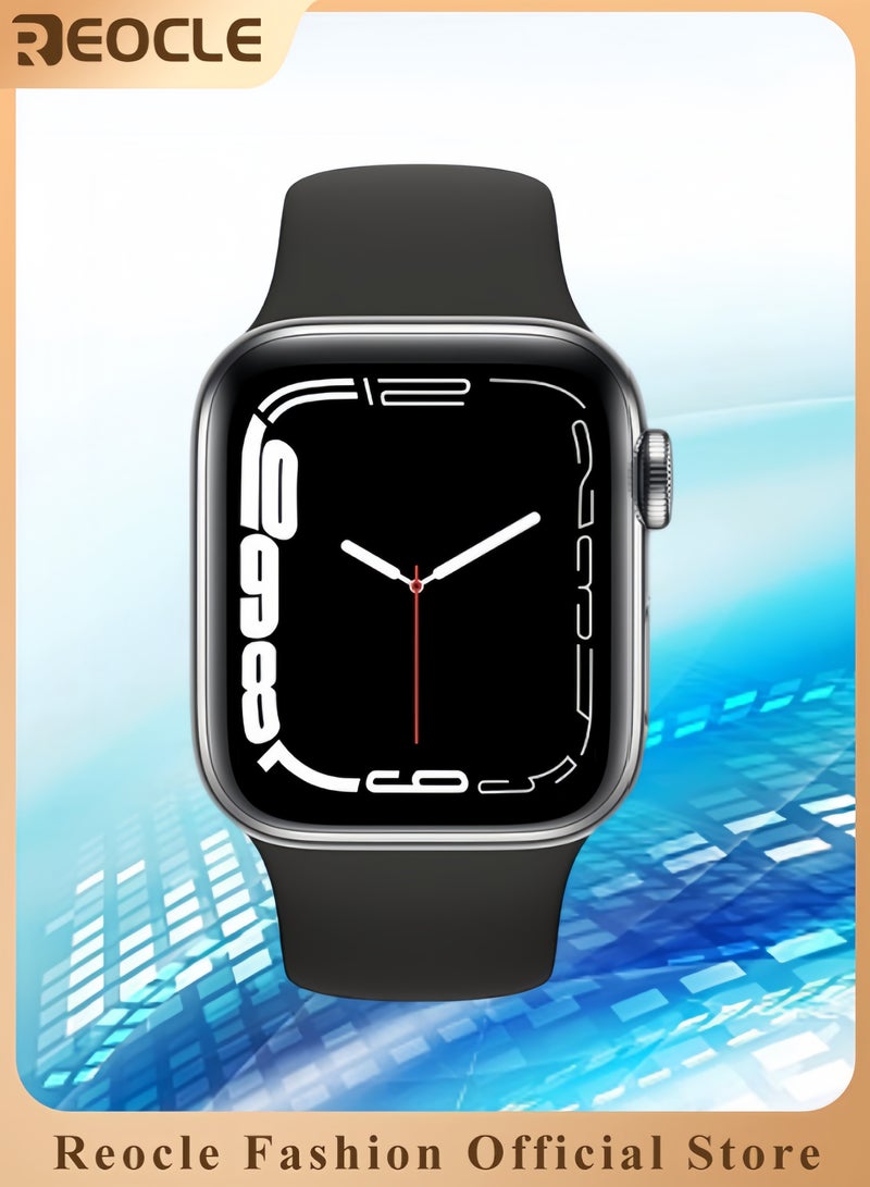 REOCLE Smart Sports Watch with Bluetooth Calling & Heart Rate Monitor & Fitness Tracker & Sleek Silicone Strap - Image 1