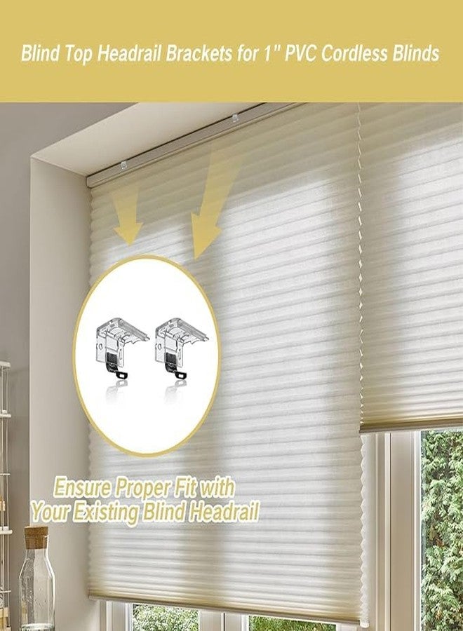 يافيجي مجموعة YAFIYGI من 4 قطع من حوامل الاستبدال للستائر اللاسلكية، مشبك معدني للتثبيت، مقاس 1 بوصة (25 مم)، ستائر PVC مطوية على شكل خلية نحل، حامل ستائر النوافذ، أدوات تثبيت، سكة علوية بلاستيكية، سهلة التركيب - Image 3