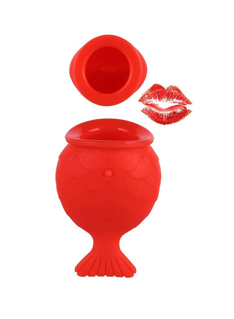 سيوسي جهاز مضخة الشفاه بشكل سمكة من السيليكون، للنساء، يعمل على تحسين شكل الشفاه وزيادة امتلاءها - Image 1