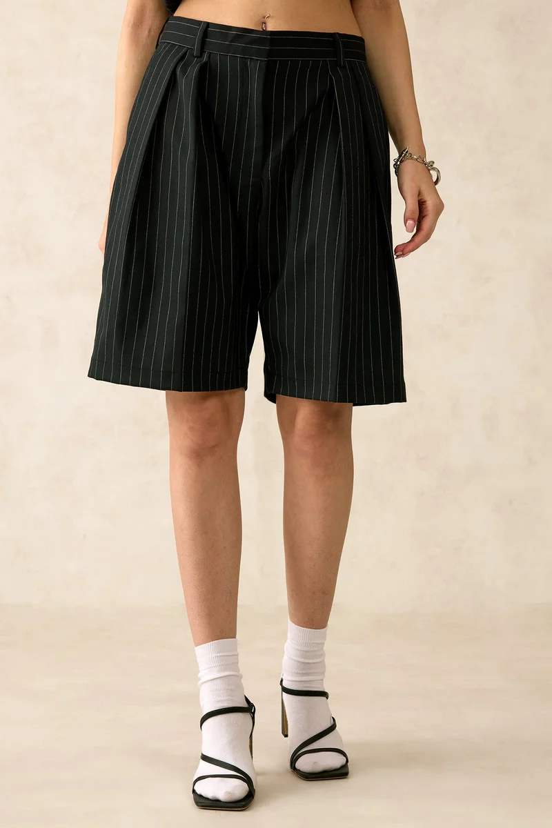 Virgio  Stripes Viscose Stretch Striped Pleated Culottes for Women for Women | Best Price UAE