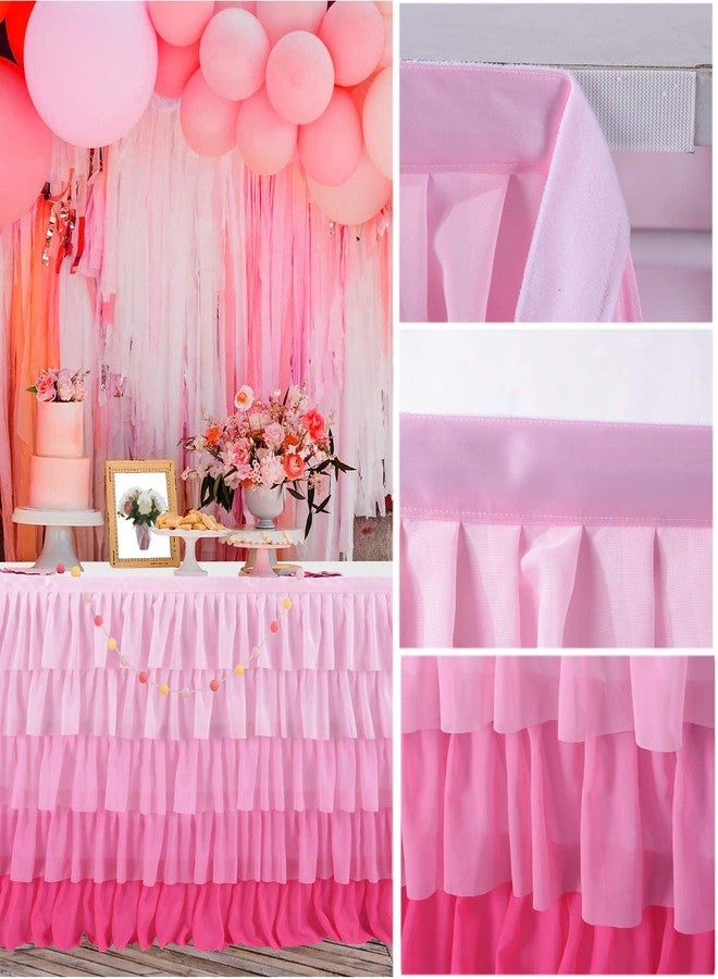 HB HBB MAGIC Pink Tablecloth Tutu Table Skirt for Rectangle Tables 6ft Birthday Baby Shower Parties Wedding Girl Pricess Party Decorations - Image 3
