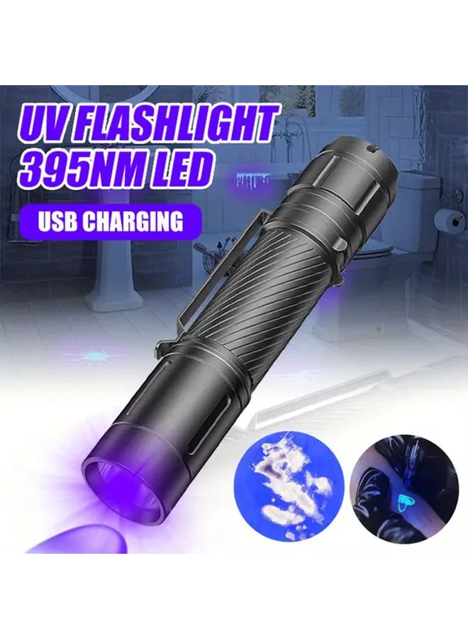 1 قطعة مصباح يدوي بالأشعة فوق البنفسجية قابلة لإعادة الشحن عبر USB 395 نانومتر ضوء أسود 3 أوضاع للكشف عن بول الحيوانات الأليفة - Image 2