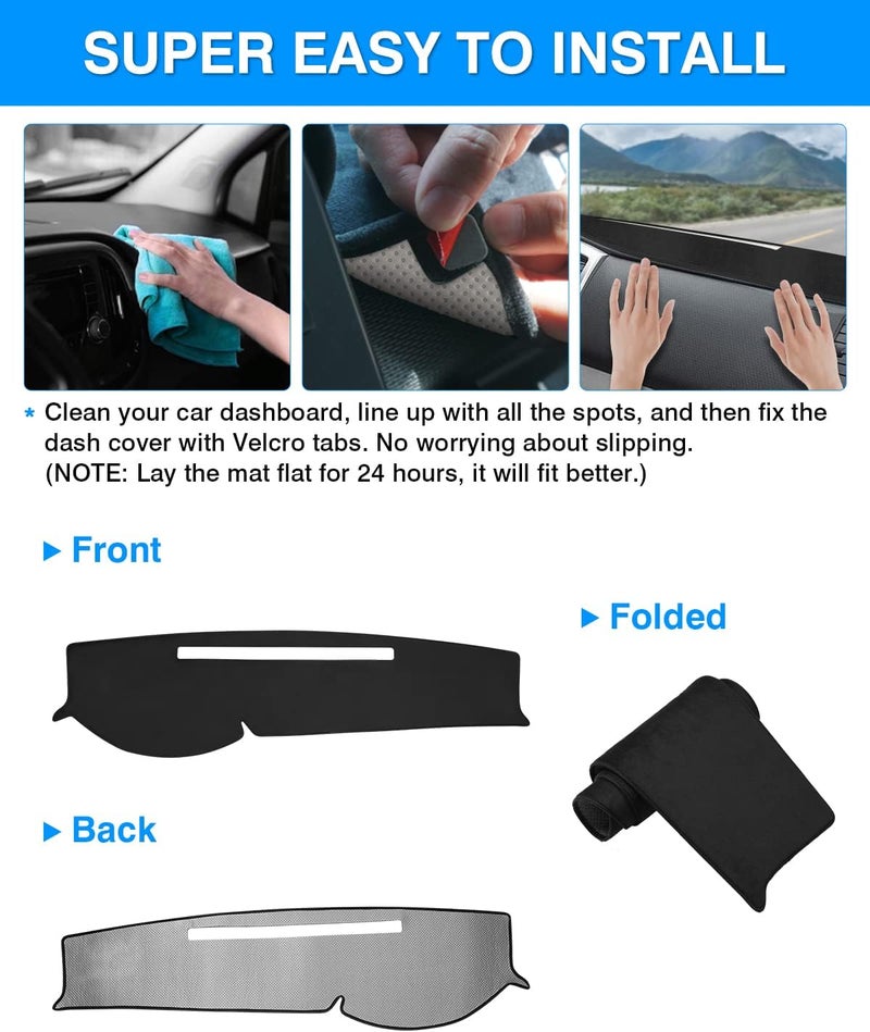 Autorder Dashboard Cover Mat for 2005-2015 Toyota Tacoma Pickup Accessories Dash Cover Flannel Dash Mat Sunshade Glare UV Rays Protector - Image 5