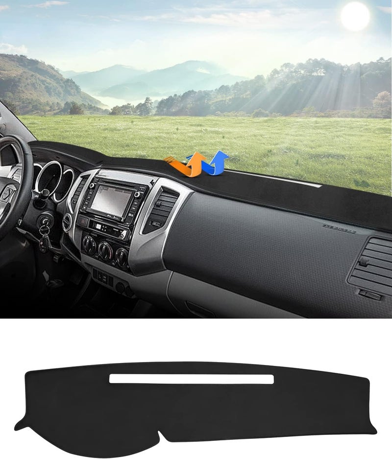 Autorder Dashboard Cover Mat for 2005-2015 Toyota Tacoma Pickup Accessories Dash Cover Flannel Dash Mat Sunshade Glare UV Rays Protector - Image 1