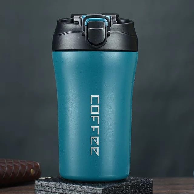 daiDokoro 400ML Dual Drink Vacuum Insulated Tea Coffee Tumbler Flask | Stainless Steel Travel Mug with Silicon Straw Lock Sip Lid | Hot & Cold Beverage Container - Castleton Green - Image 5