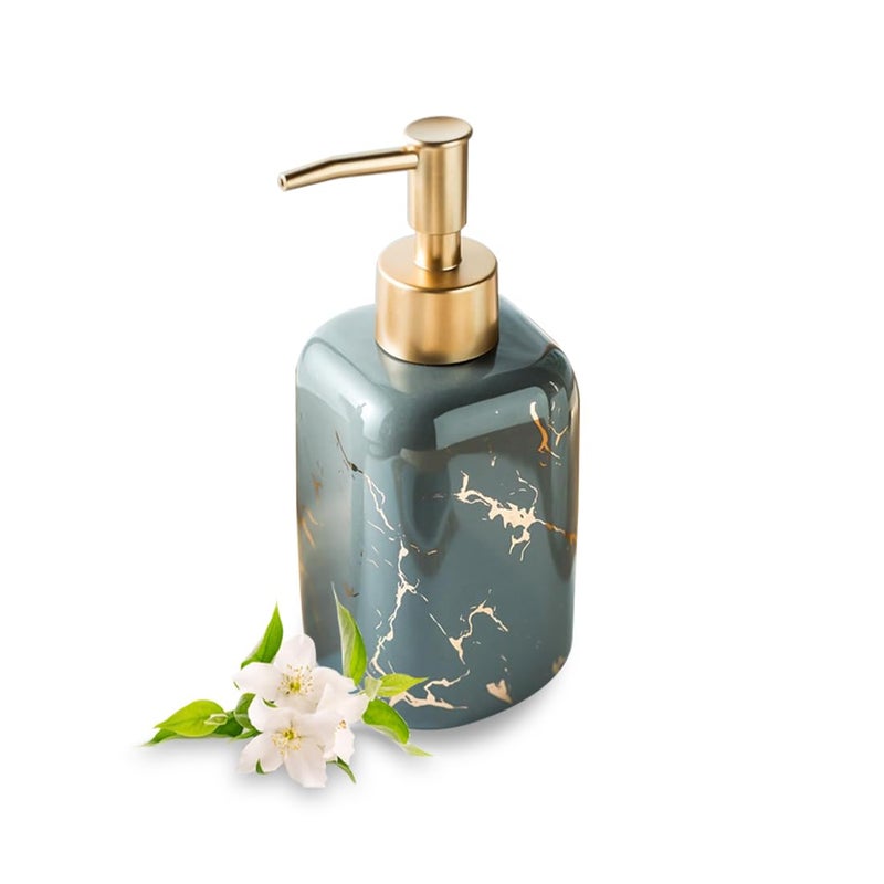 Ekhasa Ceramic Handwash Dispenser Bottle (300 ml) (Grey) | Liquid Soap Dispenser for Bathroom, Wash Basin and Kitchen | Bathroom Sanitizer, Lotion, Shampoo Dispenser | Hand Wash Dispensers Pump - Image 1