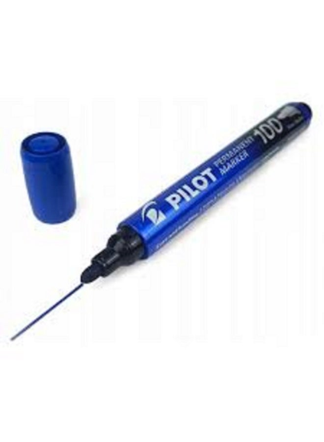 بايلوت قلم ماركر رأس مدور ثابت أزرق - Image 3