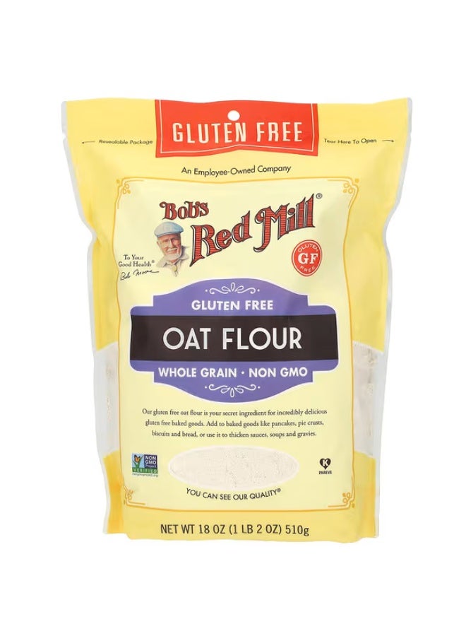 بوبز ريد ميل دقيق الشوفان من بوبز ريد ميل، حبوب كاملة، خالي من الغلوتين، 18 أونصة (510 جم)