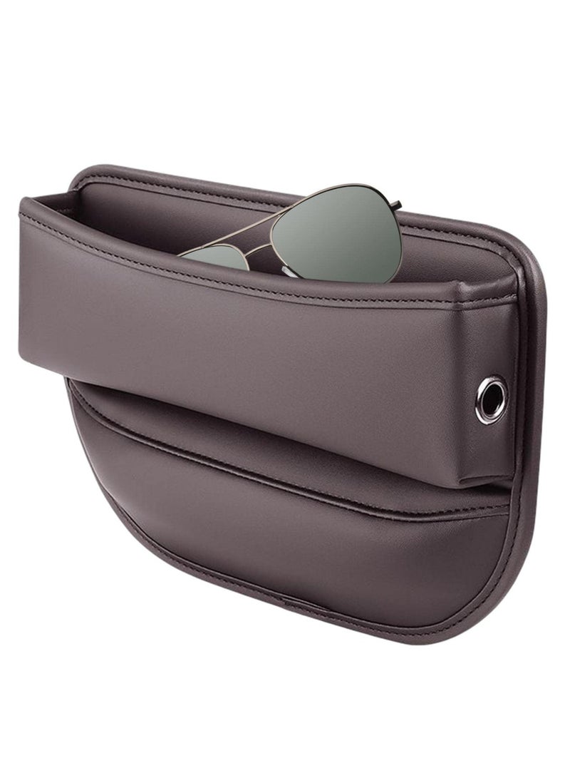 Leather Car Seat Gap Filler and Storage Box, Interior Side Organizer for Phone, Glasses, Card, and Keys - Automotive Accessories for Small Items - Image 2