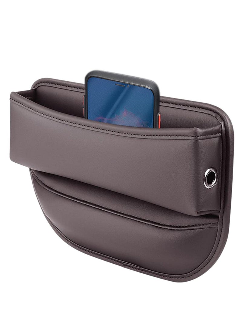 Leather Car Seat Gap Filler and Storage Box, Interior Side Organizer for Phone, Glasses, Card, and Keys - Automotive Accessories for Small Items - Image 3
