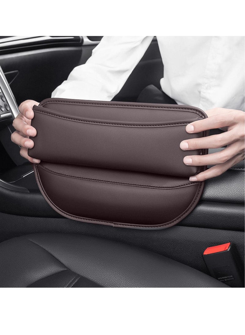 Leather Car Seat Gap Filler and Storage Box, Interior Side Organizer for Phone, Glasses, Card, and Keys - Automotive Accessories for Small Items - Image 4