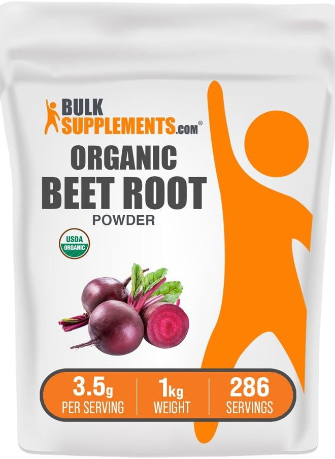 BulkSupplements .com Organic Beet Root Powder - Superfood Supplement, Beet Root Supplements - Vegan & Gluten Free, 3.5g per Serving, 1kg (2.2 lbs) (Pack of 1)  - Image 1