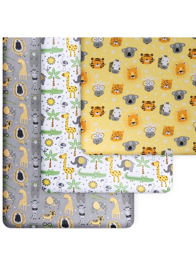 GrowWILD GROW WILD Crib Sheets for Boys | Baby Crib Sheets (3 Pack), Safari Crib Mattress Sheet or Toddler Bed Sheet, Elephant Baby Sheet  - Image 3