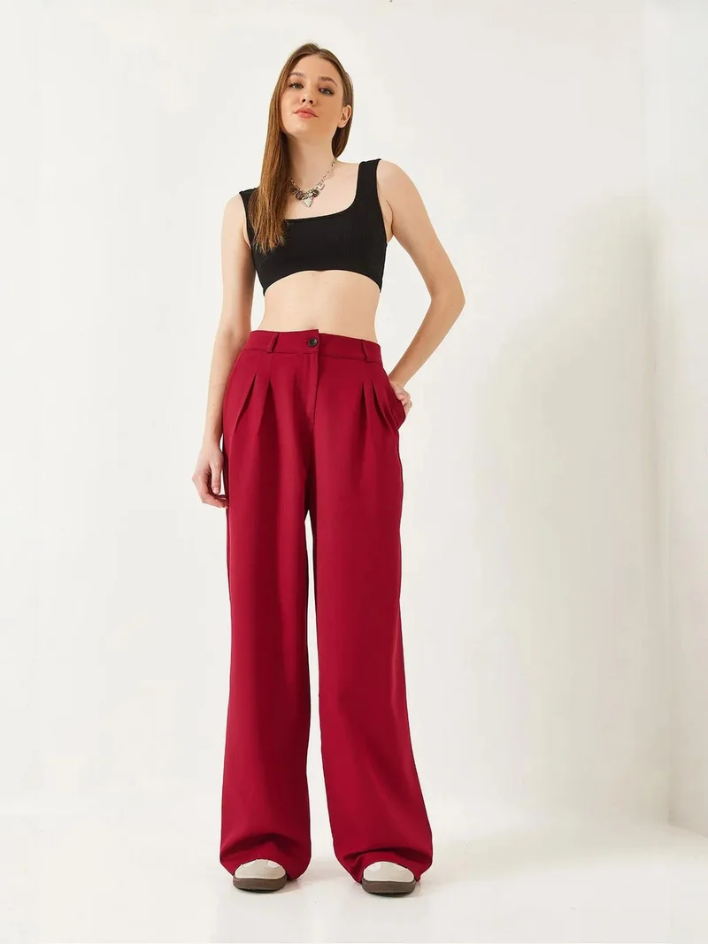 Bianco Lucci LUCCI Wide Leg Pleated Pants