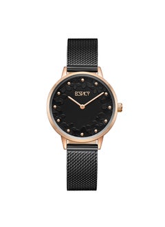ECSTACY ECSTACY Women's Analog Black Pattern  Dial Watch - E23502-KMBB  - Image 1