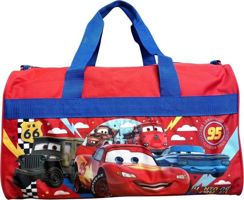 Ruz 18 Inch Kids Duffel Bag Overnight Carry-On Travel And Sports Bag (Cars Lightning McQueen) - Image 1