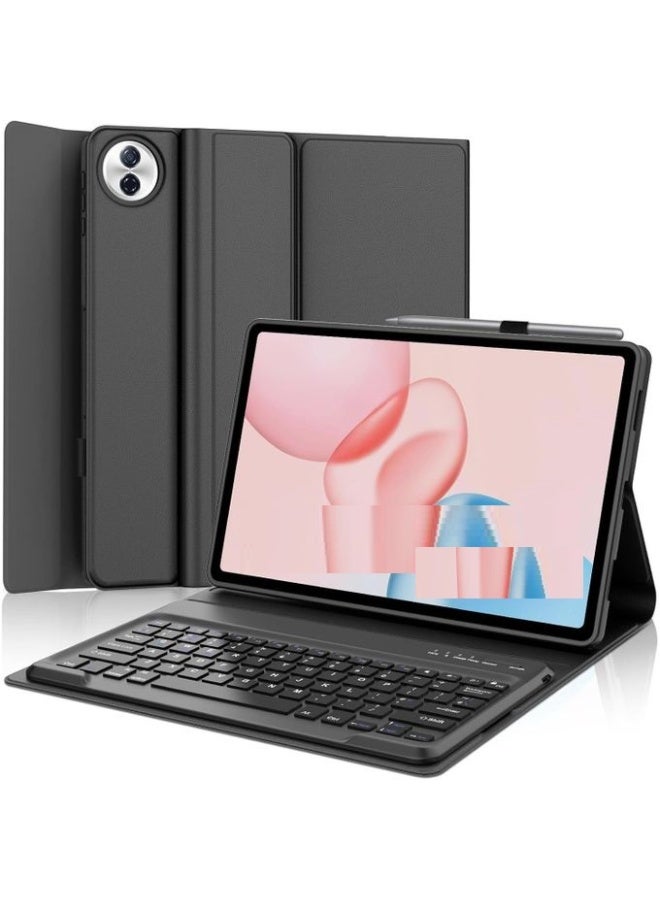 Keyboard for Honor Pad 10 12.1 Inches, Detachable Bluetooth Keyboard Case for Honor Pad 10 12.1 Inch 2025, Black