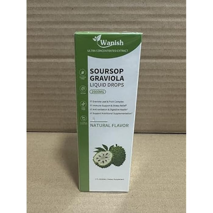 Wanish (عبوة 2) قطرات سوروبيس غرافيولا السائلة 2000 ملغ، 98% امتصاص، سوروبيس المر السائل لدعم الخلايا وتجديدها، تعزيز المناعة، الكبد، فوائد عشبية، خالية من السكر/gluten، نكهة طبيعية، 4 أونصة سائلة - Image 2