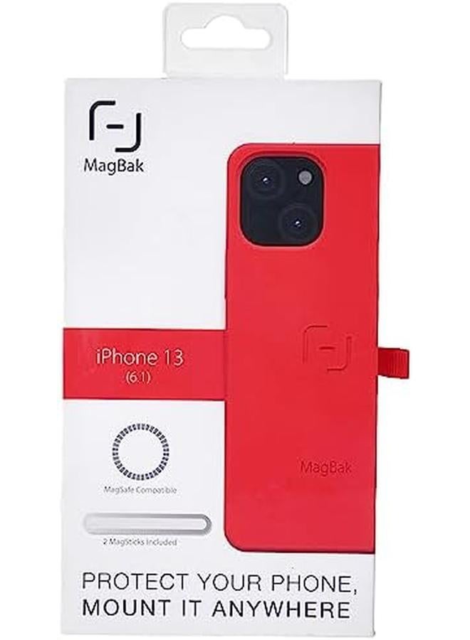 ماغباك جراب لهاتف iPhone 13 مزود بـ 2 ماجستيك مقاس 6.1 بوصة أحمر - Image 2