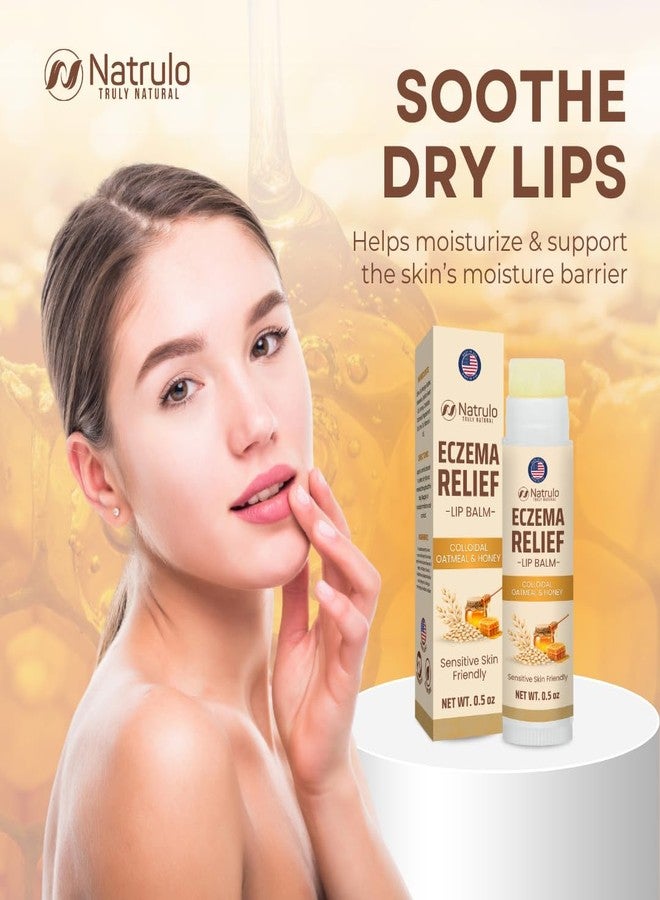Natrulo Eczema Lip Balm for Very Dry Lips – Natural Chapstick, Hydrating Lip Moisturizer for Dry Cracked Lips – Colloidal Oatmeal, Honey, Mango Butter – Gentle Sensitive Skin Soothing Lip Care – Made in USA - Image 2