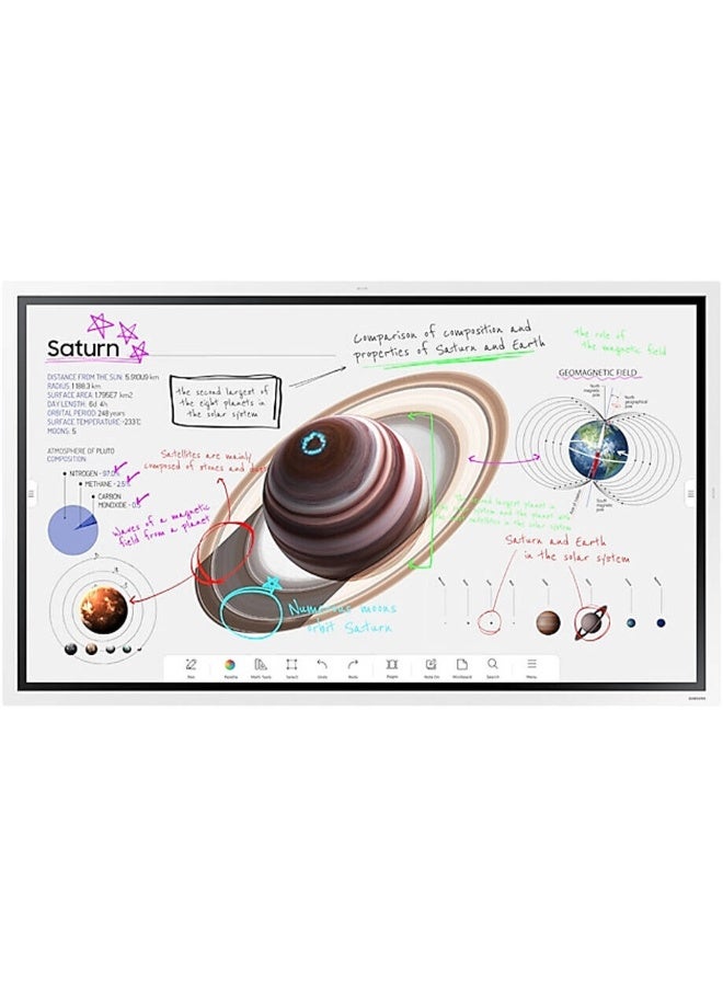 Samsung Flip2 WM55R Interactive Display, 55" Display, 60Hz Refresh Rate, 2*HDMI In, USB, Audio Out, WiFi, Bluetooth 3840x2160 with Touch Screen, Stylus Pen Included, White | LH55WMRWBGCXUE White - Image 1