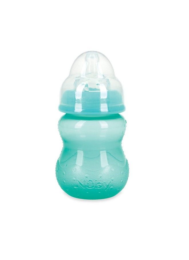 Nuby - Pack Of 2 Non-drip Wide Neck 8Oz Variflow Bottles Soft Silicone Nipples Bpa Free 0+M Aqua Pink Purple - Image 1