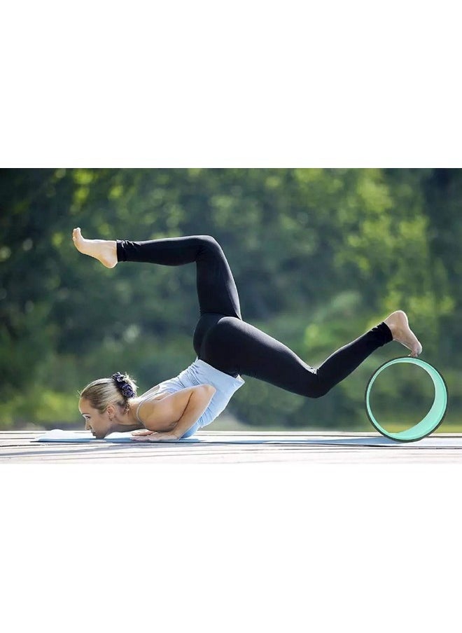 بودي لاستيكس عجلة اليوجا من Bodylastics لثني الظهر والتمرين والتمدد للنساء والرجال، قوية ومقاومة للعرق وصديقة للبيئة، مقاس 13 بوصة (أزرق/وردي)  - Image 5