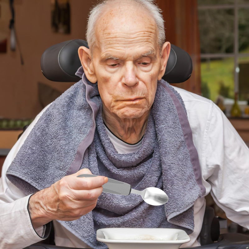 TPR Handle Stainless Steel Seniors Cutlery Non Slip Arthritis Rehab Utensils - Image 5