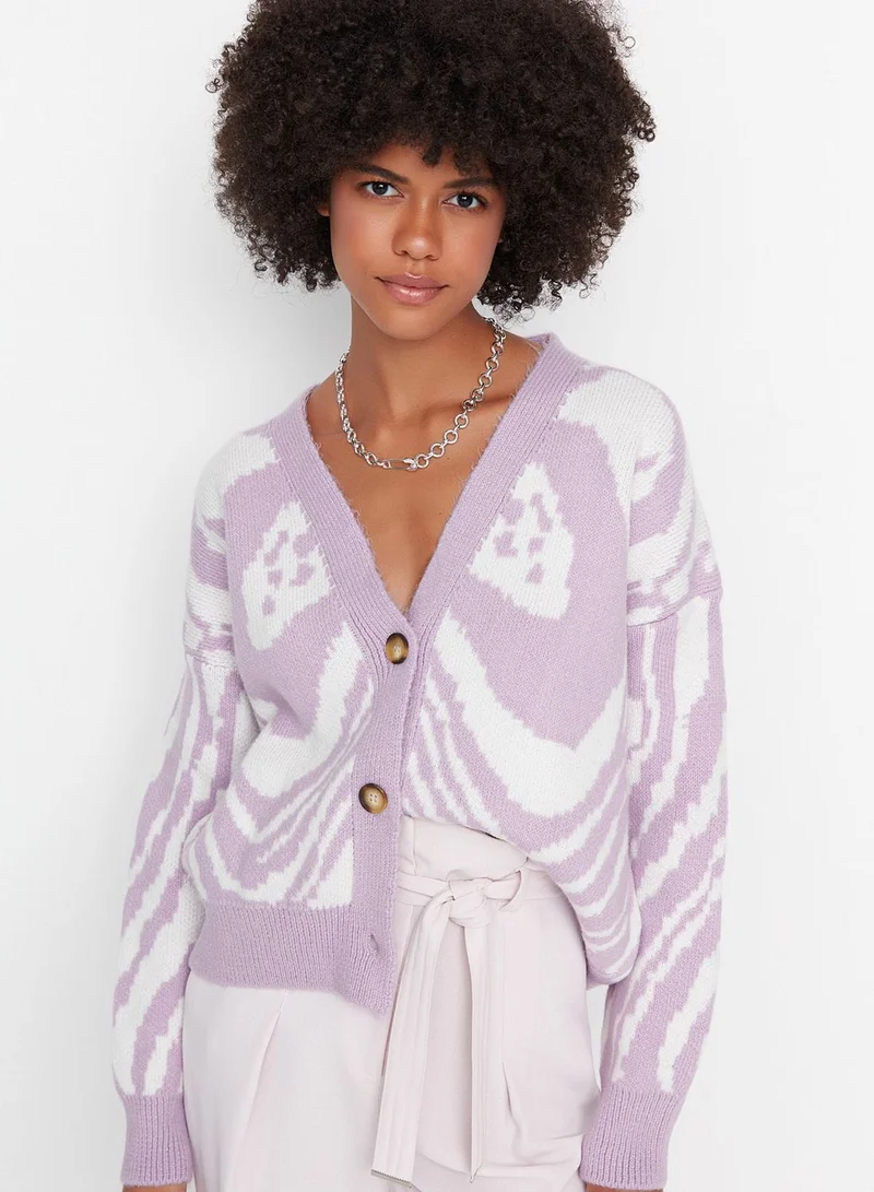 trendyol Oversized Printed Cardigan