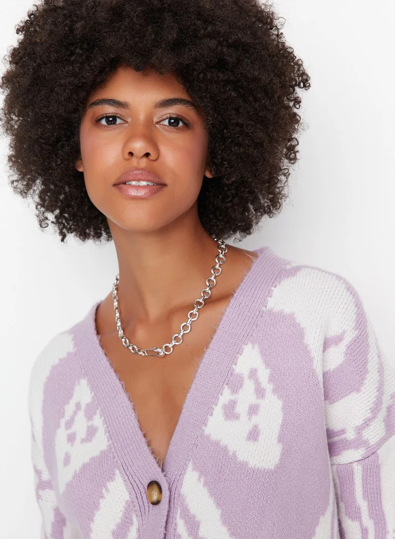 trendyol Oversized Printed Cardigan