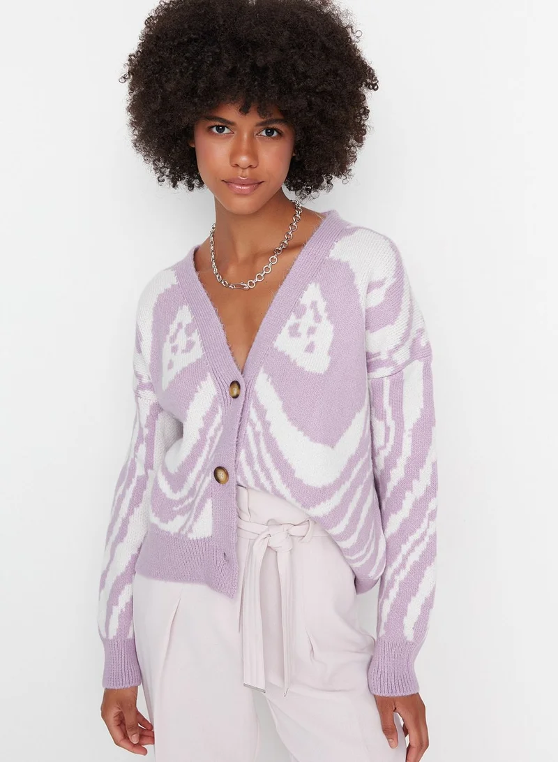 trendyol Oversized Printed Cardigan