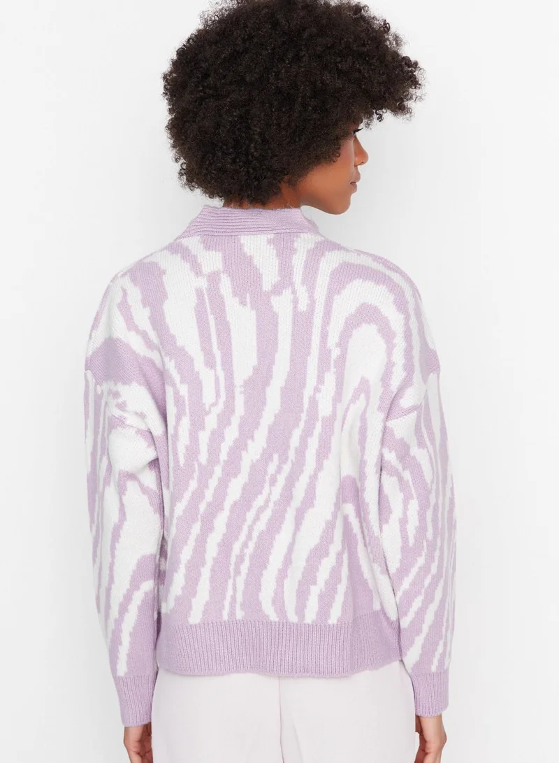 trendyol Oversized Printed Cardigan