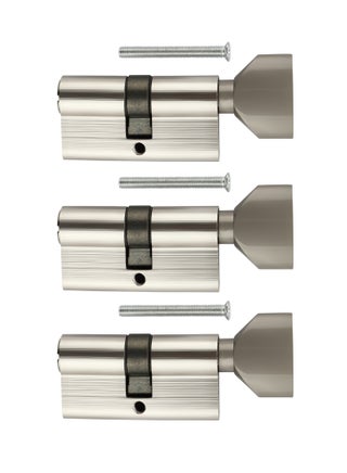 Thumbturn Cylinder Lock with Handle Set of 3 - 60mm, Matte Silver - Steel Keyless and Latch Operation for Interior Doors, Bathrooms, Wooden, Metal Doors with Anti-Snap, Anti-Pick, Anti-Drill - pzsku/Z6A93F390566D70EA8ED0Z/45/_/1733570019/b31a373a-5b68-431e-920e-623554f0d11c