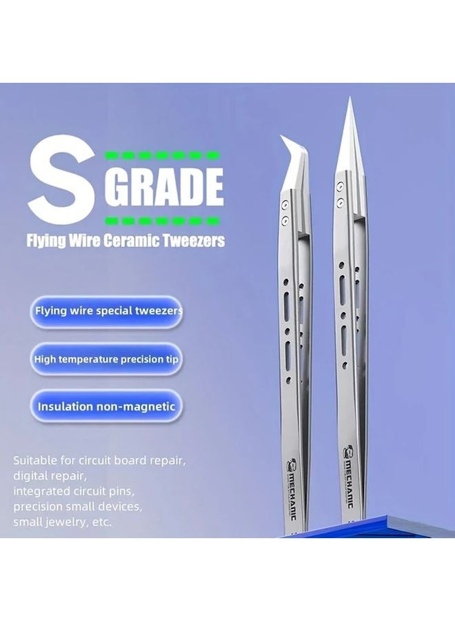 SM 11 Pointed Tip Ceramic Tweezers High Temperature Resistant For Electronics Repair - Image 2