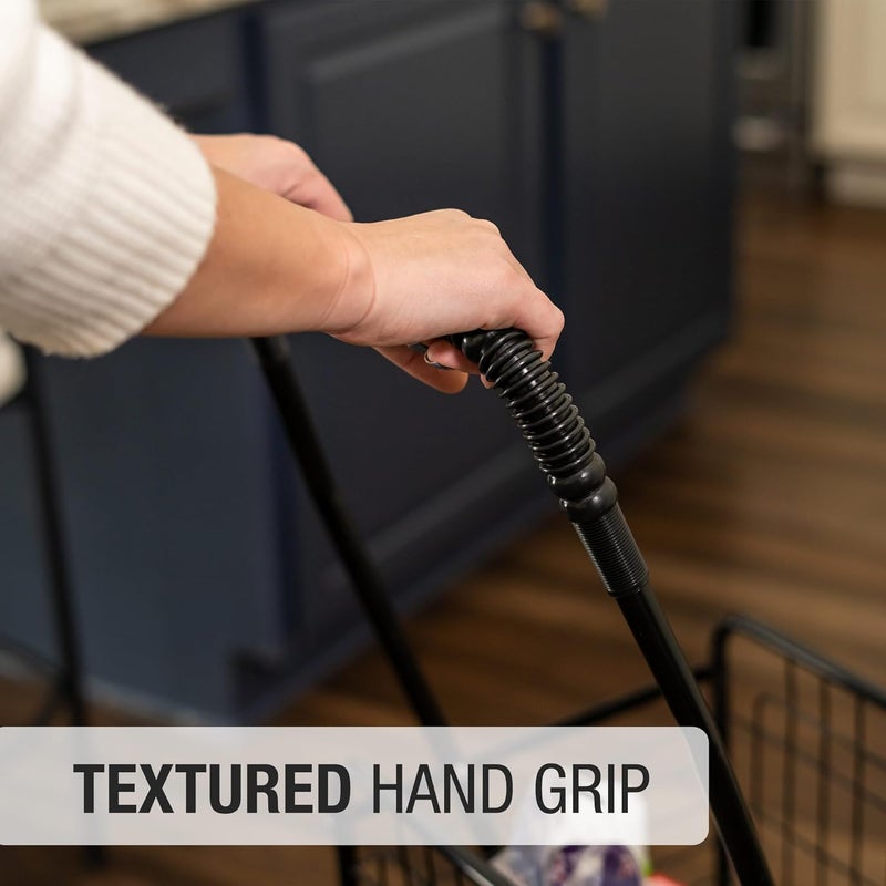 DMI عربة ديمي متعددة الاستخدامات بعجلات للاستخدام في التسوق والبقالة والغسيل وصعود السلالم تزن 75 رطلاً ولكنها تحمل حتى 90 رطلاً مدمجة وقابلة للطي سوداء - Image 4