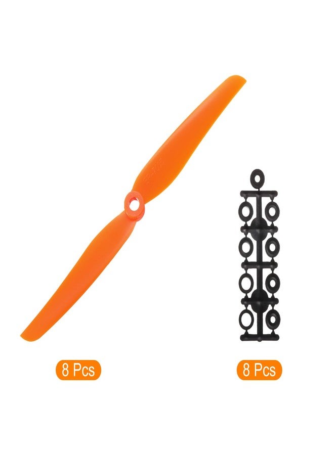 ميكسينيتي مراوح MECCANIXITY 7035 مقاس 7x3.5 بوصة، مراوح بديلة برتقالية ذات ريشتين وأجنحة ثابتة مع حلقات محول للطائرات التي يتم التحكم فيها عن بُعد، عبوة من 8 قطع - Image 3