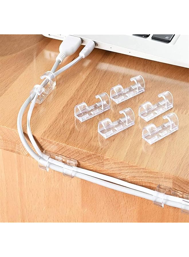 erorex Self Adhesive Cable Clips Clear 120Pcs Cable Organizer Cord Holder Durable Wire Management Clips For Office And Home - Image 2