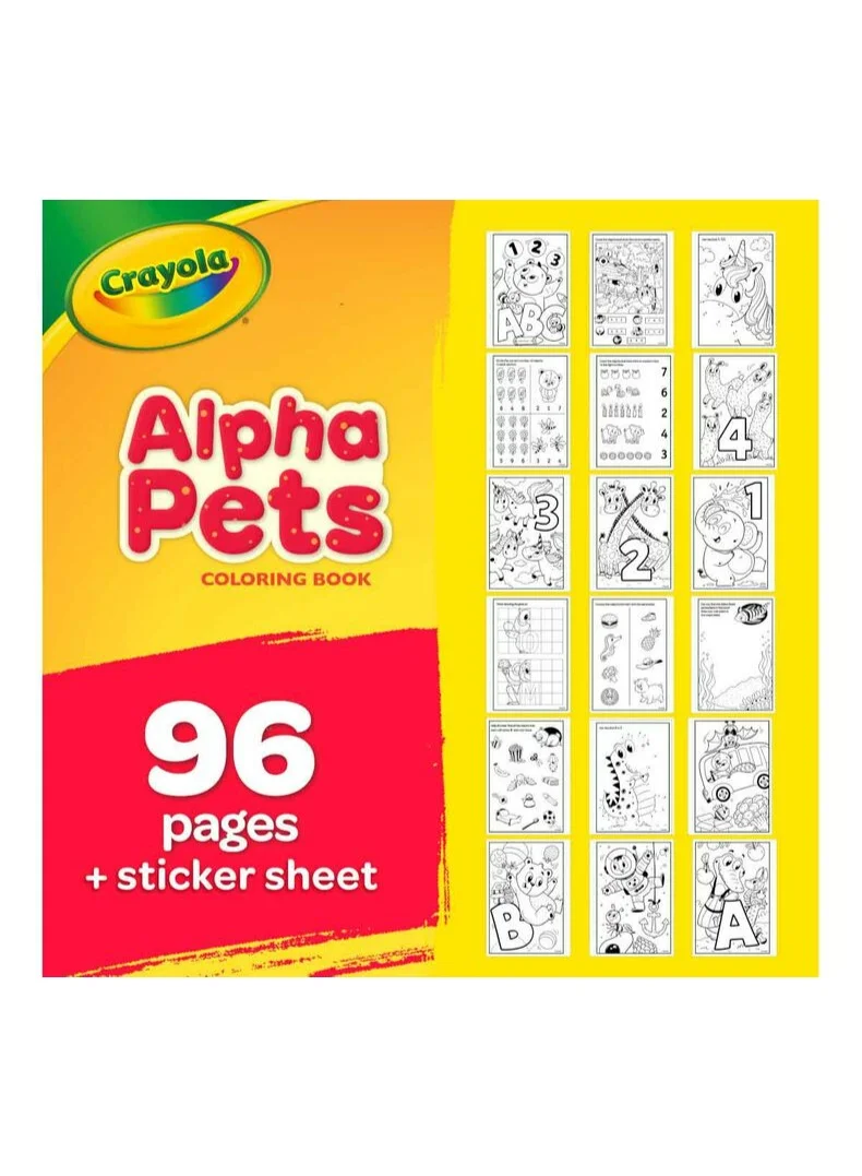 Crayola 96-Page Coloring Book, AlphaPets
