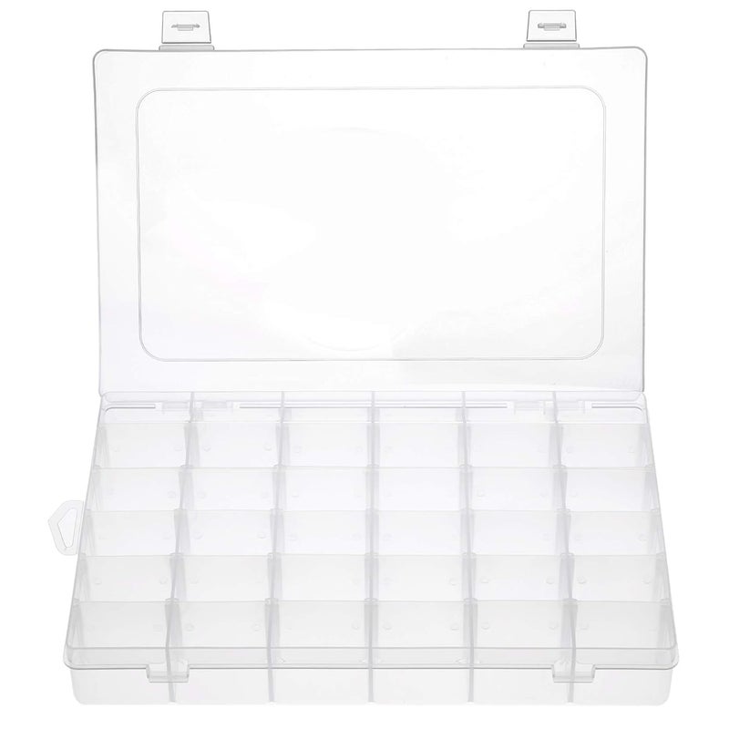 4MYL Transparent Plastic Storage Box with Removable Dividers 36 Grid Cells Jewellery Box Organizer Storage Container - Image 1