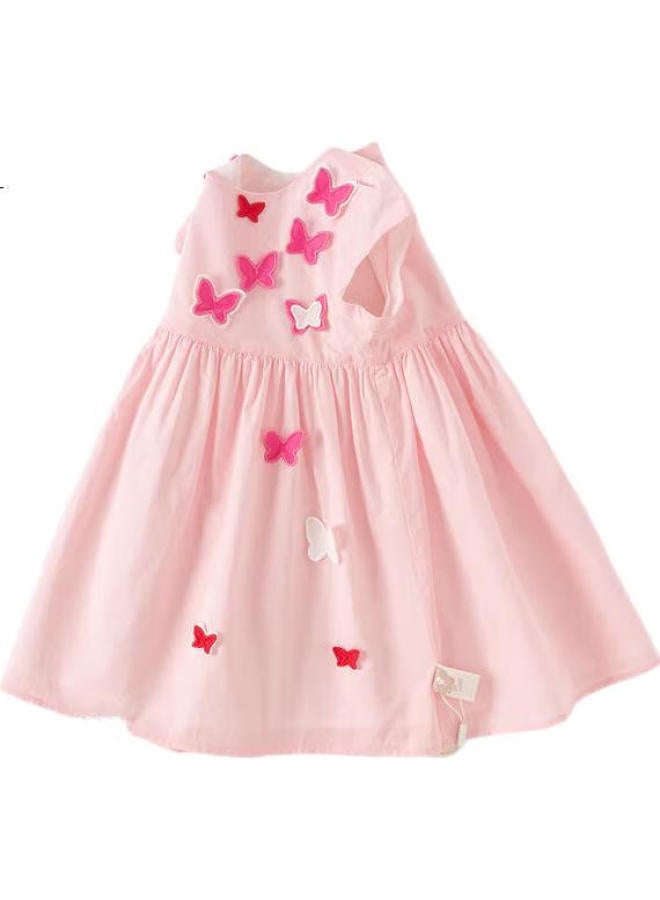 Dave & Bella Davebella Girls' Summer Cotton Princess Dress, Children'S Day Butterfly Dress - Image 3