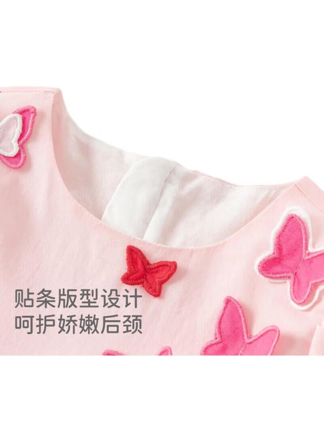 Dave & Bella Davebella Girls' Summer Cotton Princess Dress, Children'S Day Butterfly Dress - Image 2